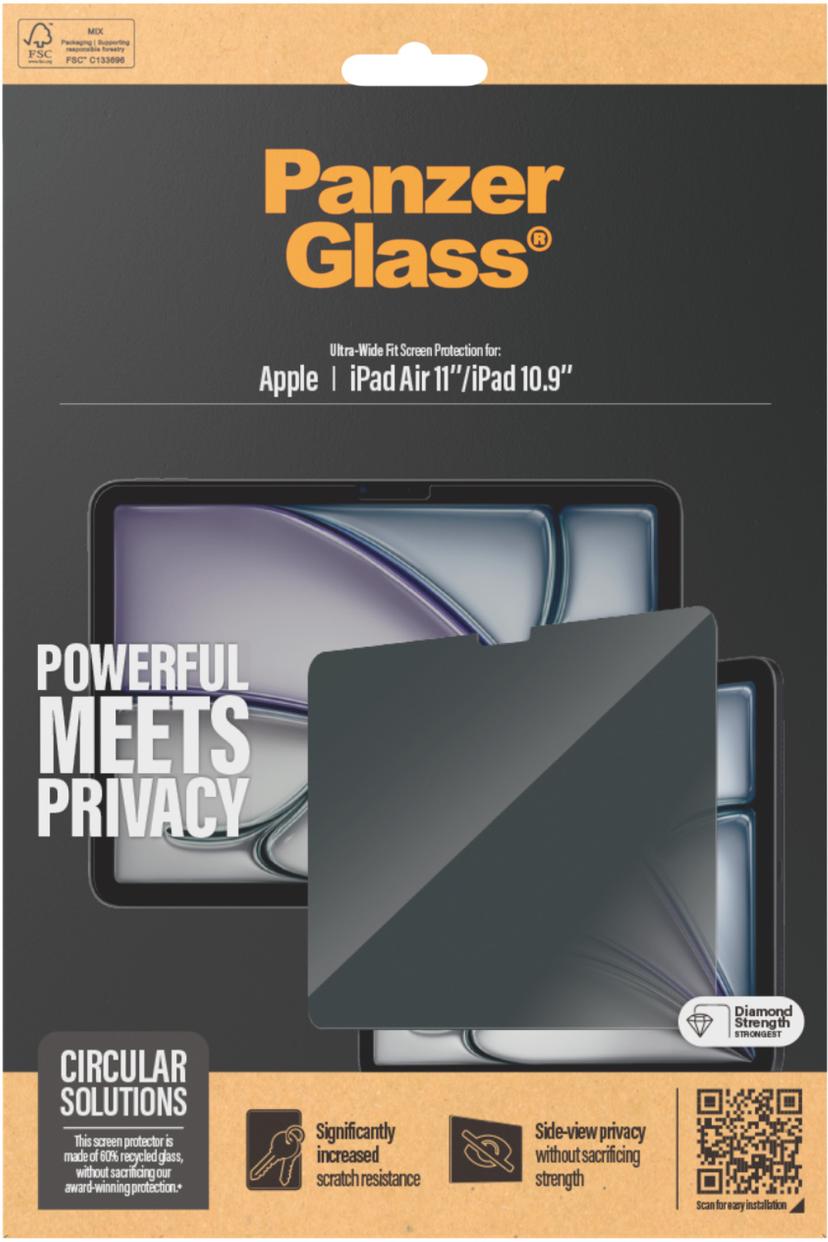 Panzerglass Ultra-Wide Fit Privacy skärmskydd iPad 10th gen, iPad 11th gen, iPad Air 11" (M2), iPad Air 11" (M3), iPad Air 11" (M4)