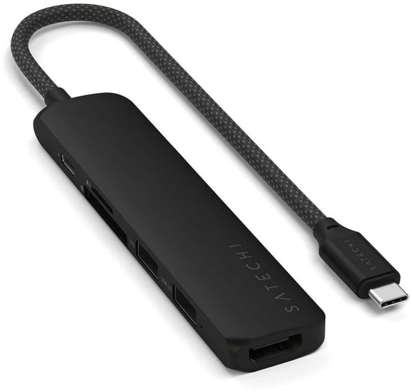Satechi 6-i-1 USB-C Slim Multiport-adapter USB-C