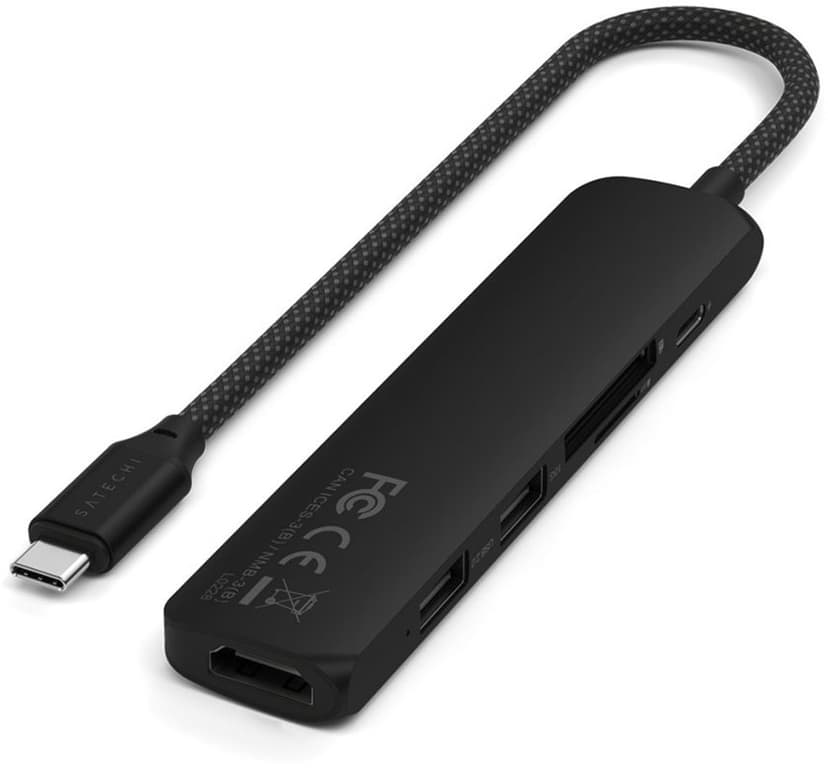 Satechi 6-i-1 USB-C Slim Multiport-adapter USB-C