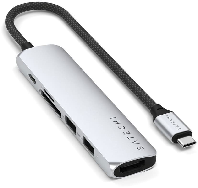 Satechi 6-i-1 USB-C Slim Multiport-adapter USB-C