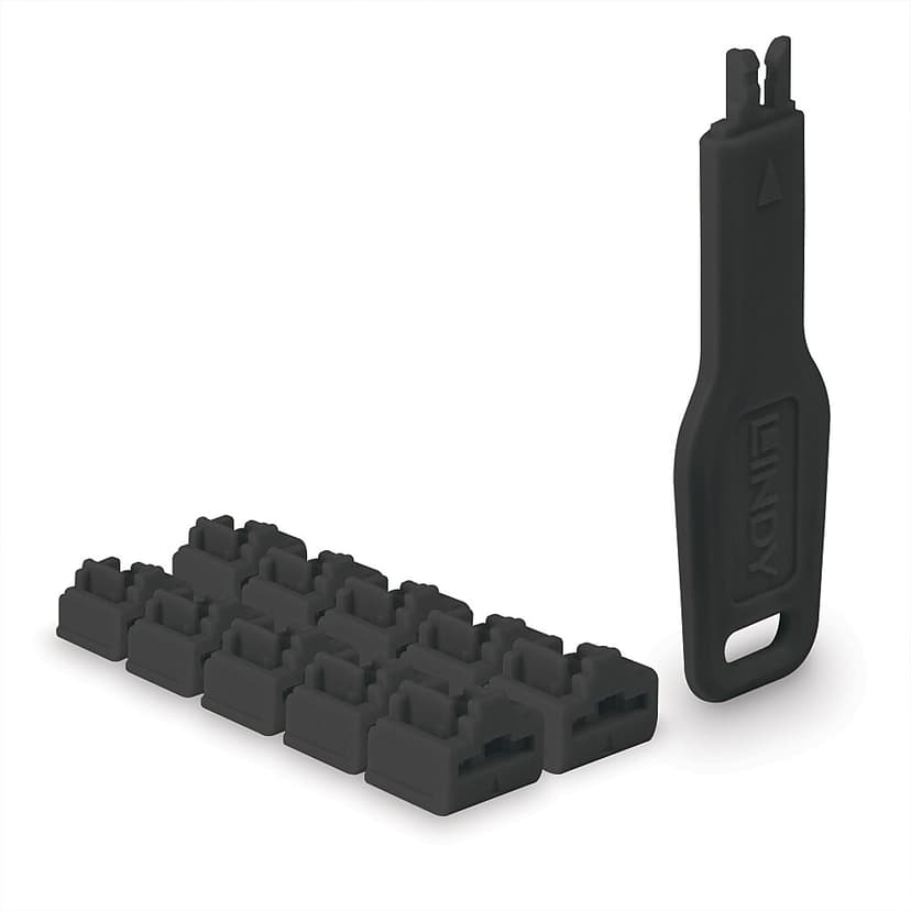 Lindy Port Blocker RJ45 Svart 10-Pack Inkl 1 Nyckel