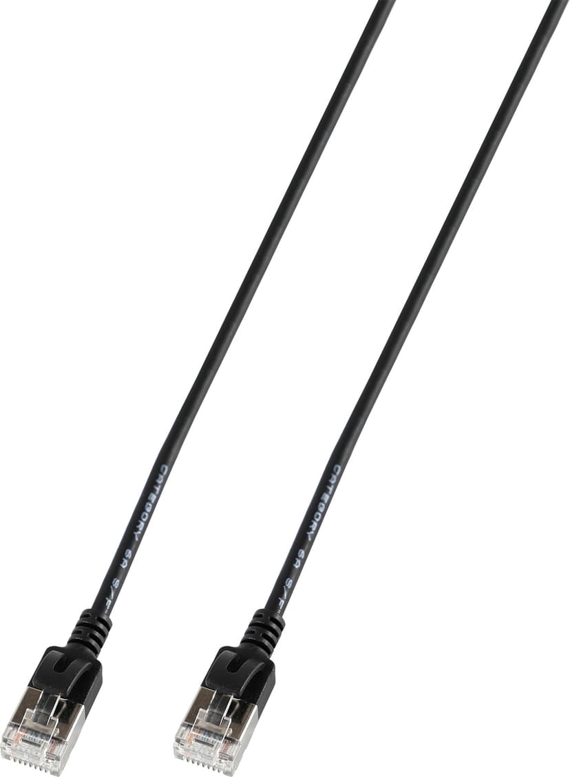 Prokord Slim Network cable / Patch cord LSZH RJ-45 Cat6a 0.5m Svart