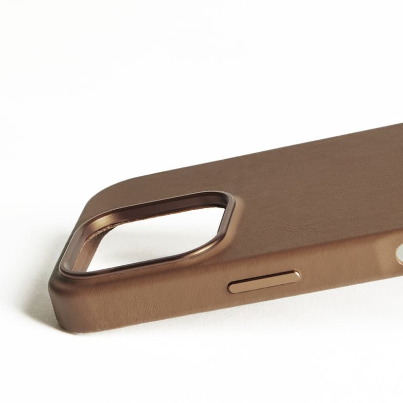 Mujjo Leather Case iPhone 16 Pro Tan (gul-brun)