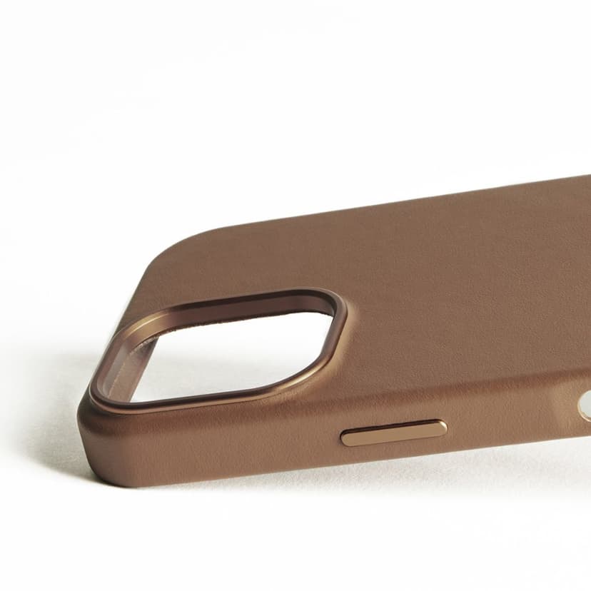 Mujjo Leather Case iPhone 16 Tan (gul-brun)