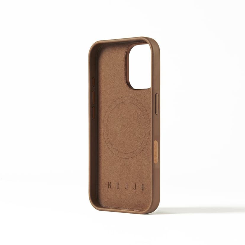 Mujjo Baksideskydd i läder iPhone 16 Tan