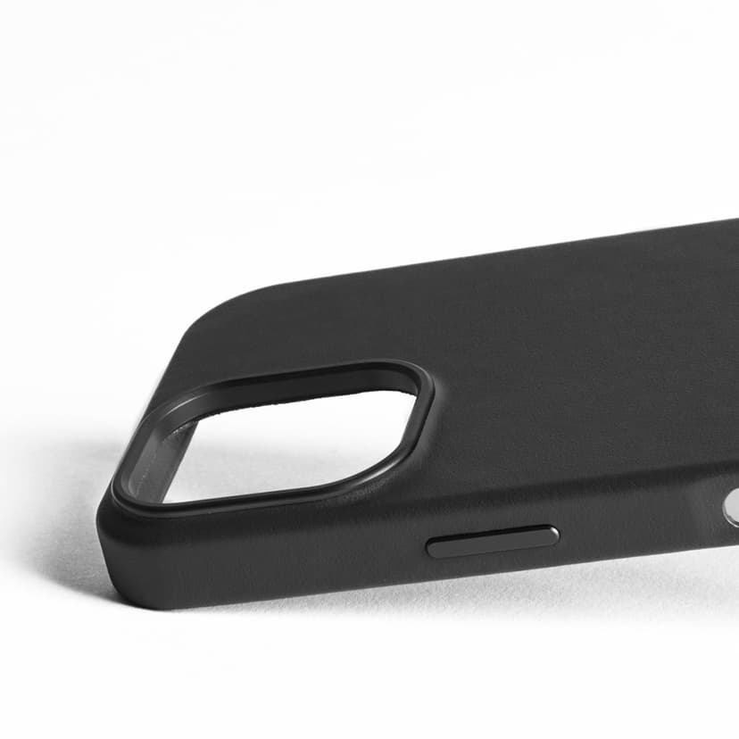 Mujjo Leather Case iPhone 16 Musta