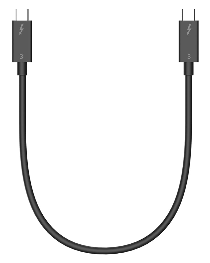 Prokord Thunderbolt 3-kabel – 40Gb/s, 100W PD, USB-C naar USB-C 0.5m Zwart