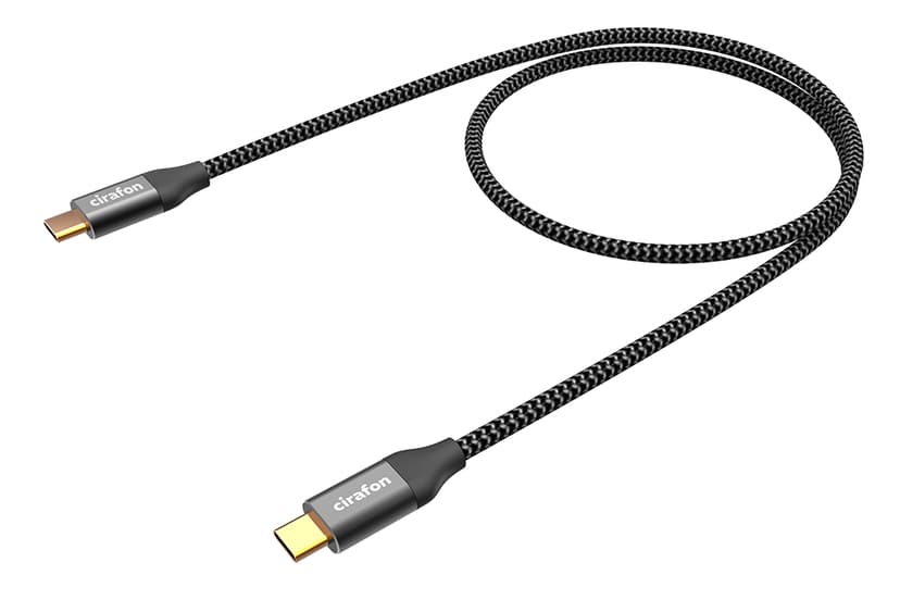 Cirafon USB C-kabel  (60W) 1.2m. USB C USB C Sort