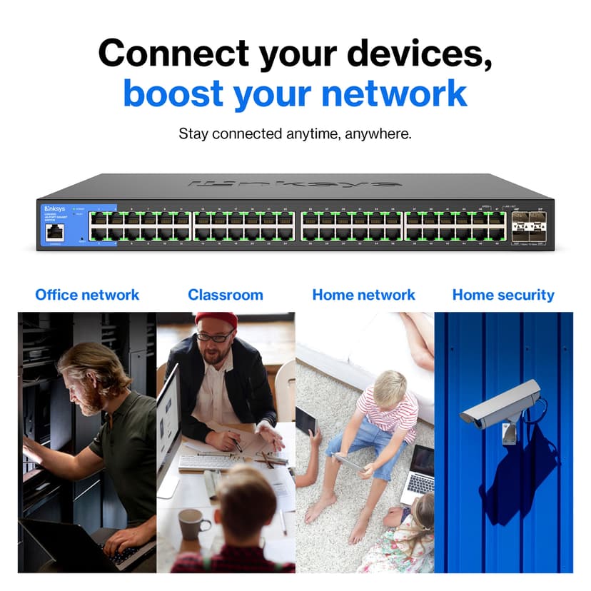 Linksys LGS352C-EU verkkokytkin Hallittu L3 Gigabit Ethernet (10/100/1000) Power over Ethernet -tuki Musta, Sininen
