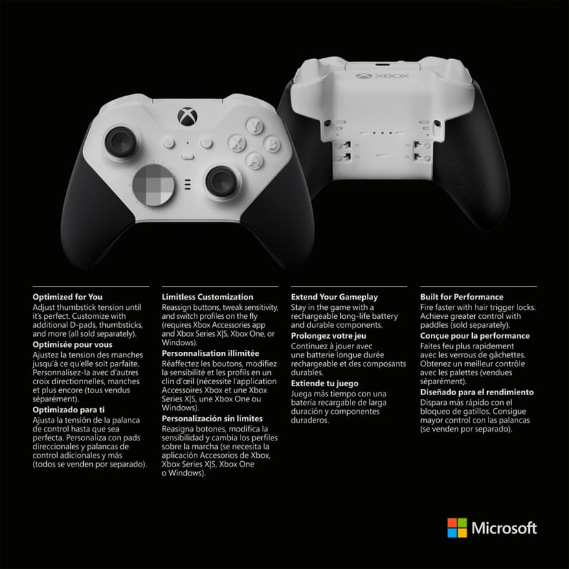 Microsoft Xbox Elite Wireless Controller Series 2 Core Hvit, Svart