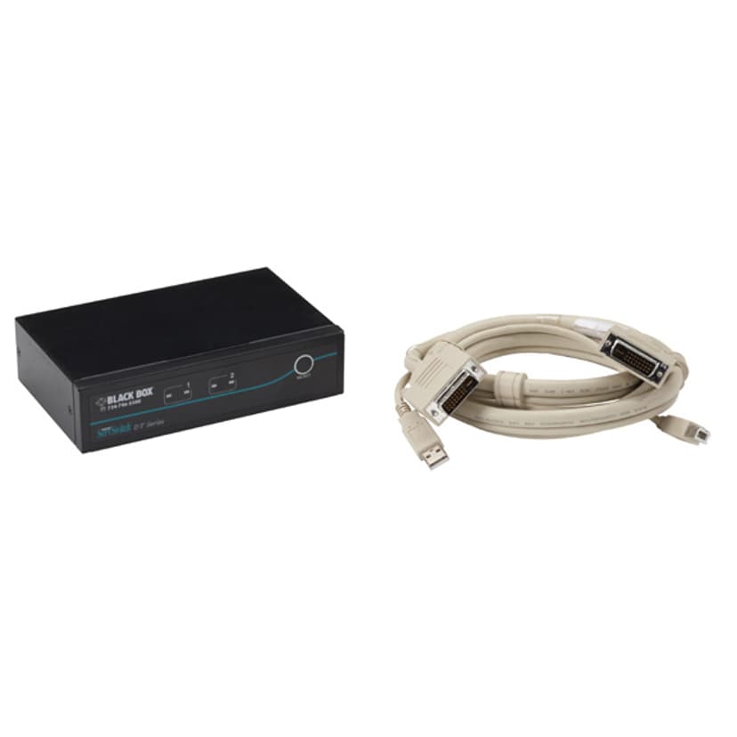 Black Box DT KVM Switch (Incl. Cables) - DVI-D USB 2-Port