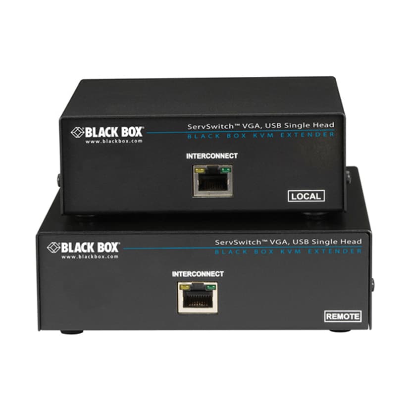 Black Box ServSwitch Brand CATx USB KVM Extender, Single-Head VGA, with Serial and Audio