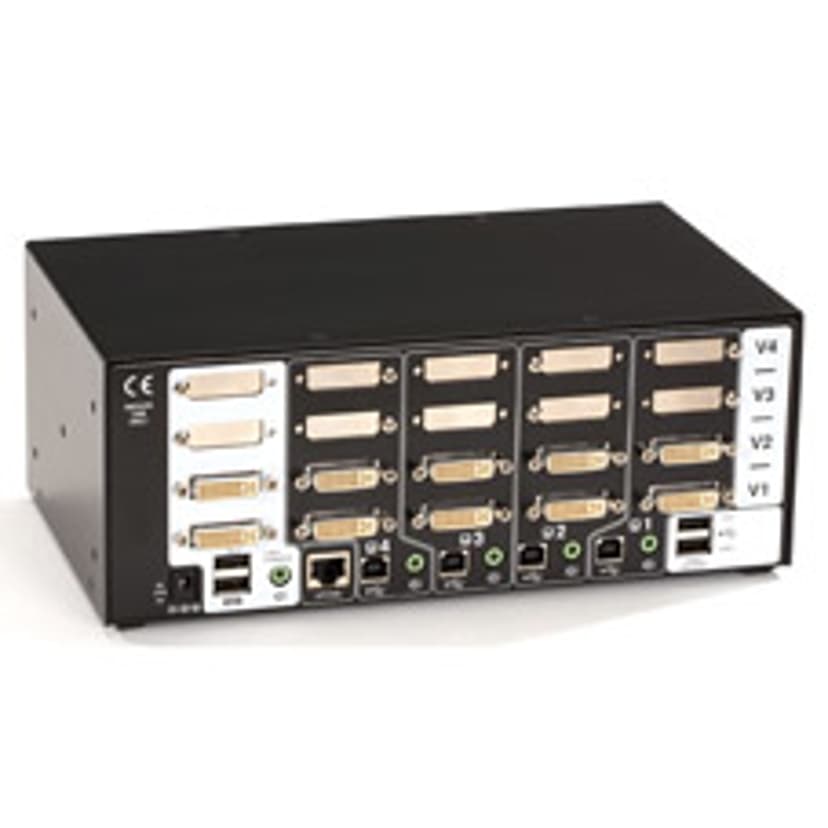 Black Box KVM Switch - Dual DVI-D Dl Audio USB 2.0 4-Port