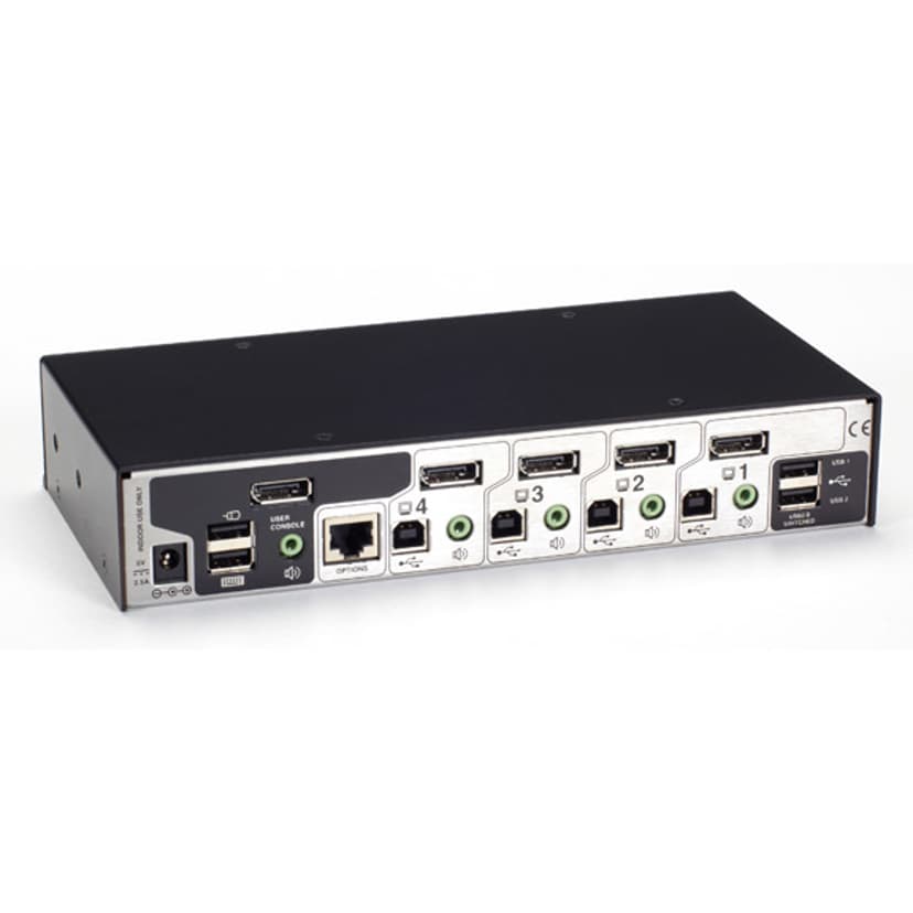 Black Box KVM Switch - Displayport Audio USB 2.0 4-Port