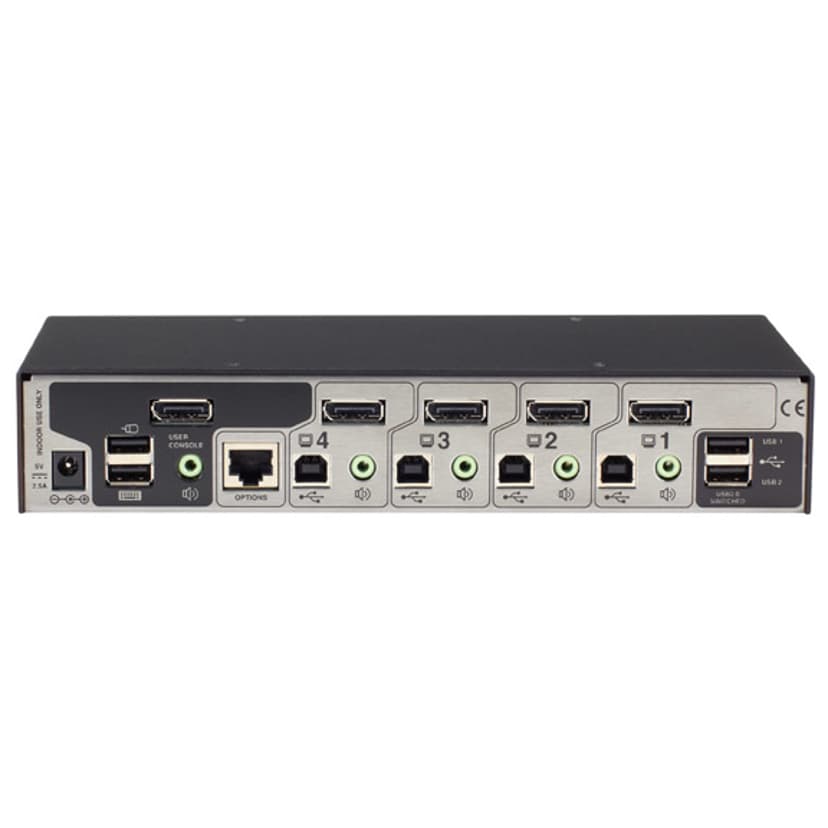Black Box KVM Switch - Displayport Audio USB 2.0 4-Port