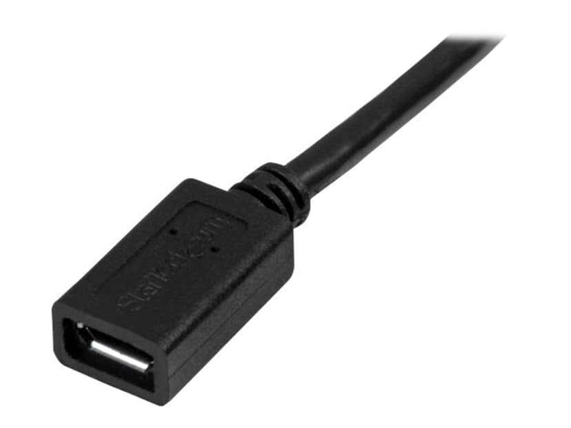 Startech Micro-USB Extension Cable 0.5m Micro USB-B Micro USB-B Svart