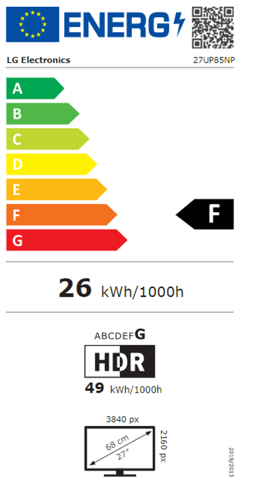 LG 27UP85NP-W tietokoneen litteä näyttö 68,6 cm (27") 3840 x 2160 pikseliä 4K Ultra HD LED Valkoinen 27" 3840 x 2160pixels IPS 16:9 60Hz