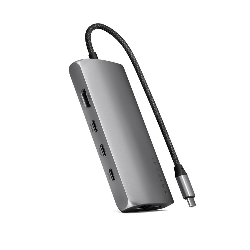 Satechi USB-C Multiport Adapter 8K with Ethernet V3 - Space Grey USB-C 3.2 Gen 1 (3.1 Gen 1)