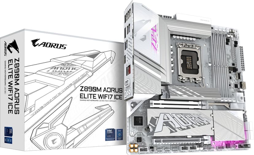 Gigabyte Z890M Aorus Elite WIFI7 Ice LGA 1851 ATX Moderkort