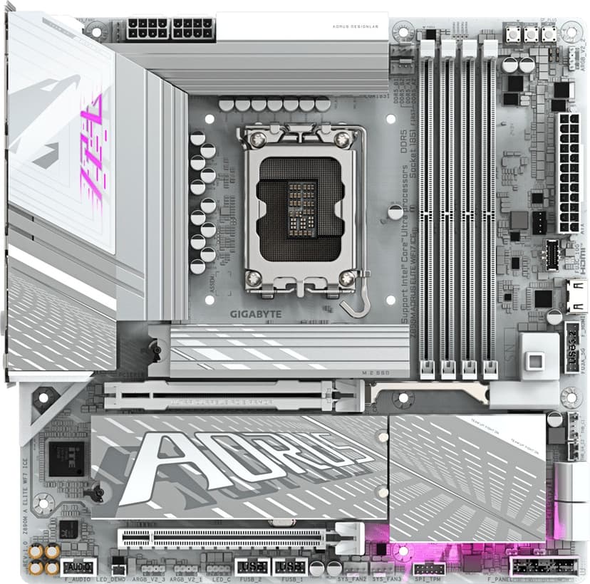 Gigabyte Z890M Aorus Elite WIFI7 Ice LGA 1851 ATX Moederbord