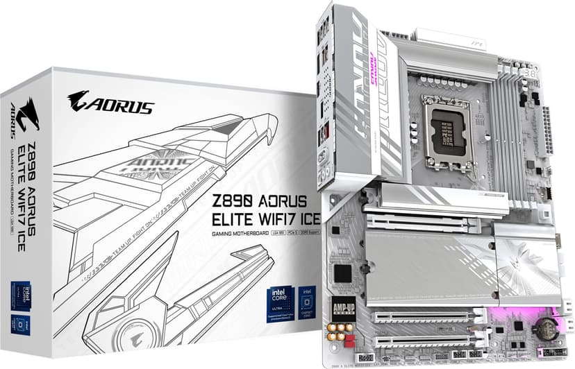 Gigabyte Z890 Aorus Elite WIFI7 Ice LGA 1851 ATX Moderkort