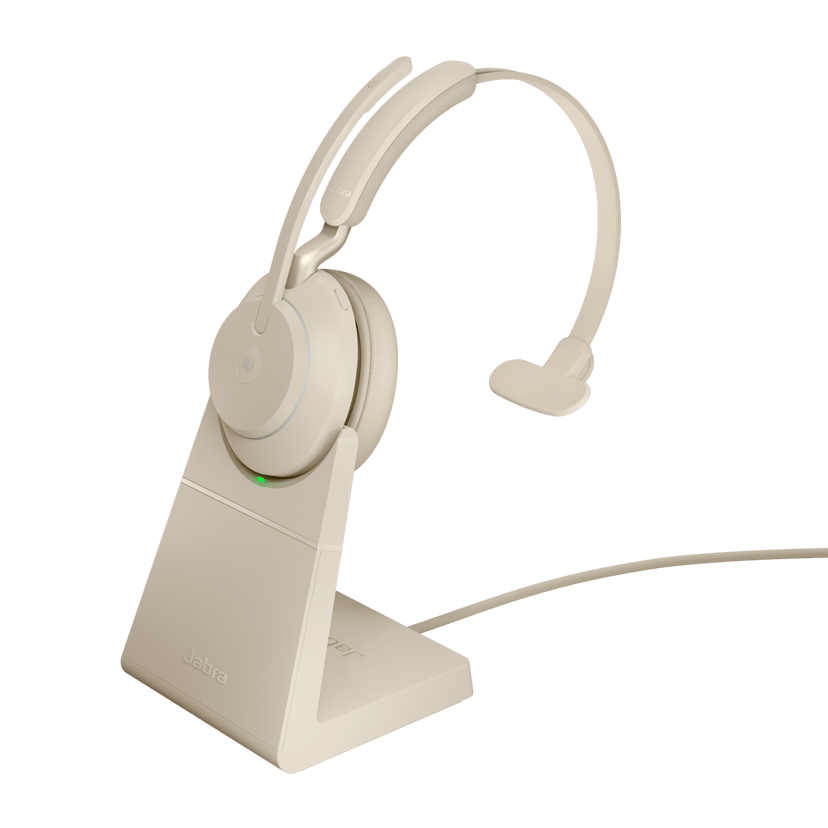 Jabra Evolve2 65 ja latausteline USB Type-C Microsoft Teams Beige
