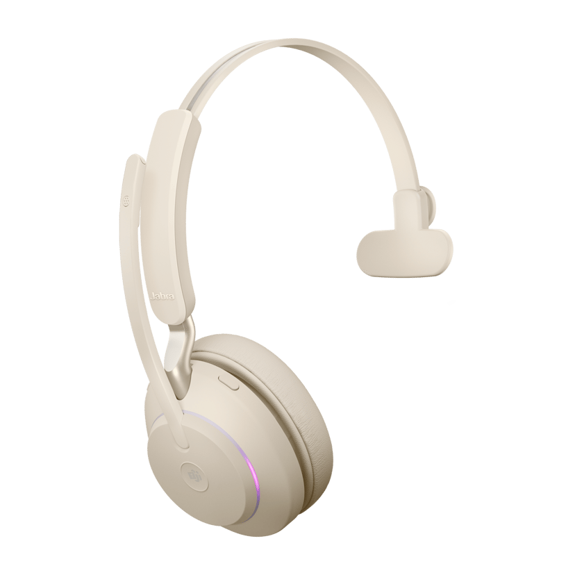 Jabra Evolve2 65 ja latausteline USB Type-C Microsoft Teams Beige