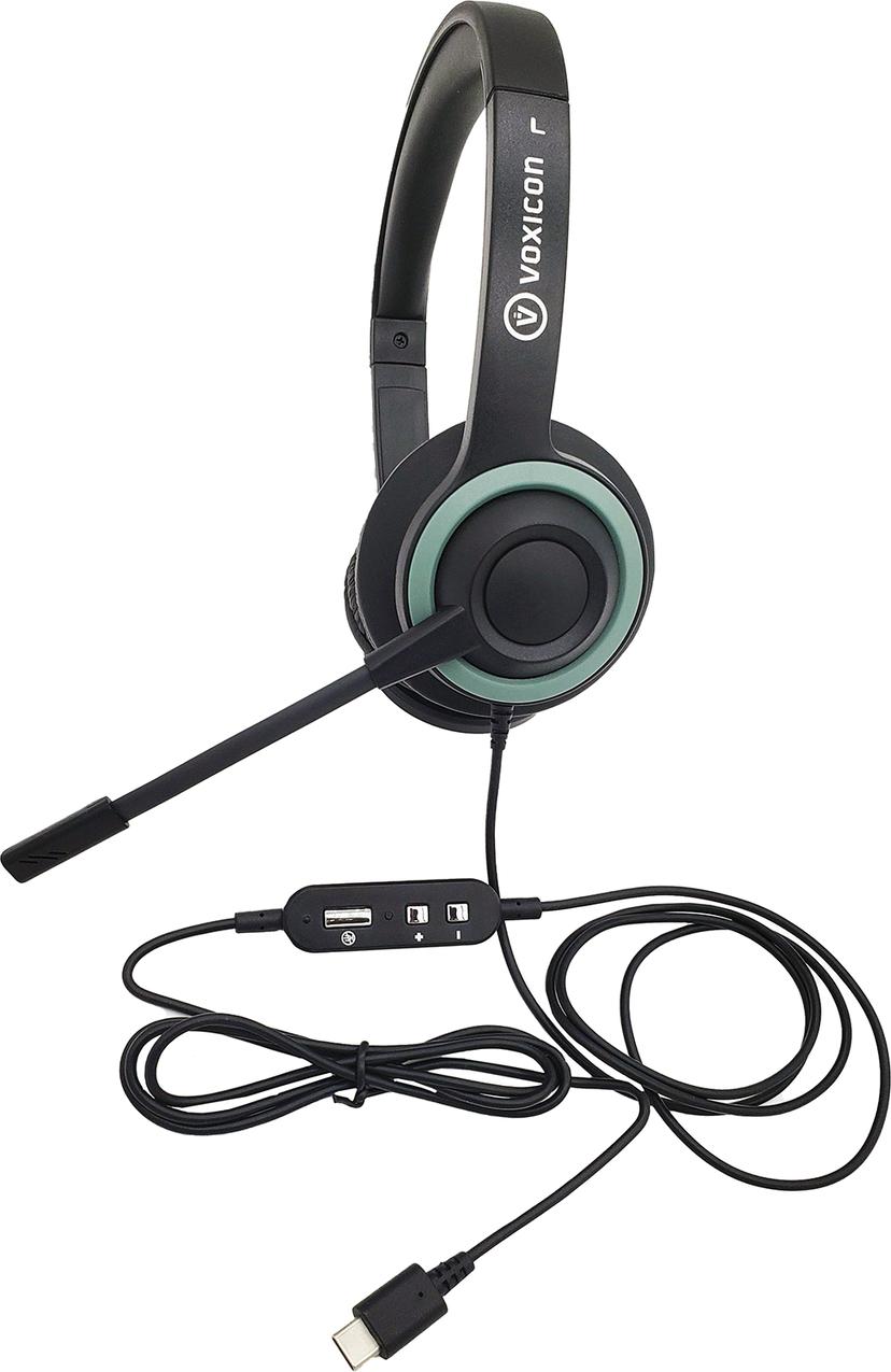 Voxicon Headset HM755U-C with USB-C USB Type-C Marineblauw , Zwart