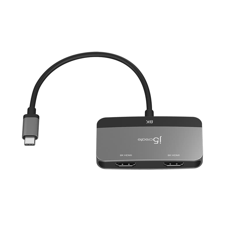 J5 Create JCA465-N 8K USB-C to Dual HDMI Display Adapter - (Kuppvare klasse 2)