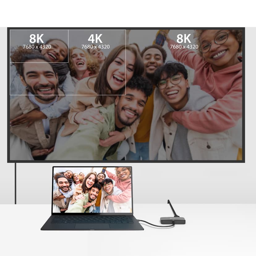 J5 Create JCA465-N 8K USB-C to Dual HDMI Display Adapter - (Kuppvare klasse 2)