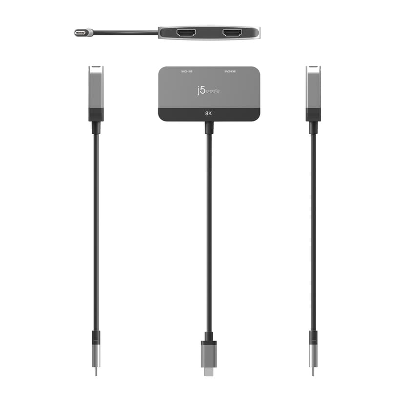 J5 Create JCA465-N 8K USB-C to Dual HDMI Display Adapter   - (Fyndvara klass 2)