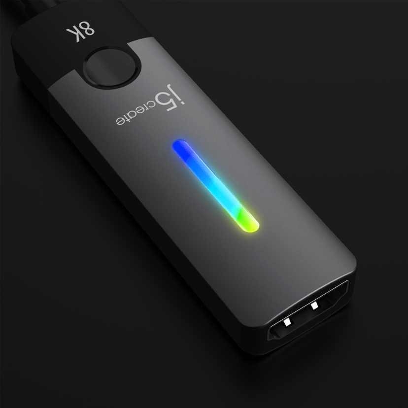 J5 Create JCA157-N USB-C to HDMI 2.1 8K Adapter 0.1m USB C HDMI Grå, Svart