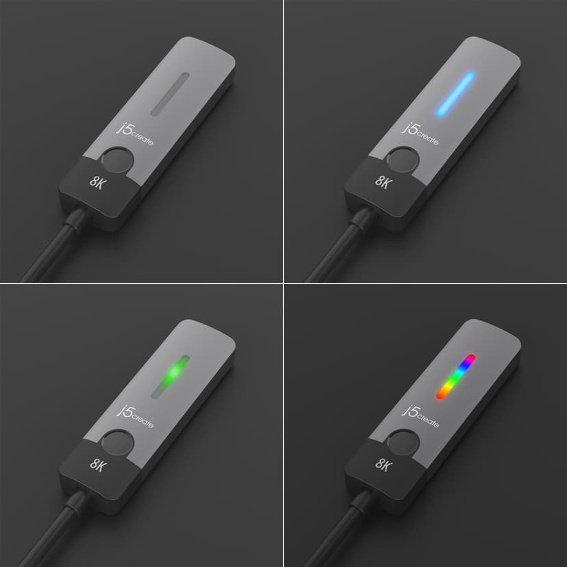 J5 Create JCA157-N USB-C to HDMI 2.1 8K Adapter 0.1m USB-C HDMI Grå, Sort