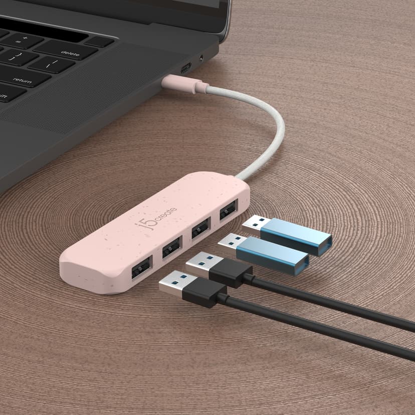 J5 Create Eco-Friendly USB-C to 4-Port Type-A Gen 2 Hub USB 3.2 Gen 1 (3.1 Gen 1) Type-C USB 3.2 Gen 2 (3.1 Gen 2) Type-A