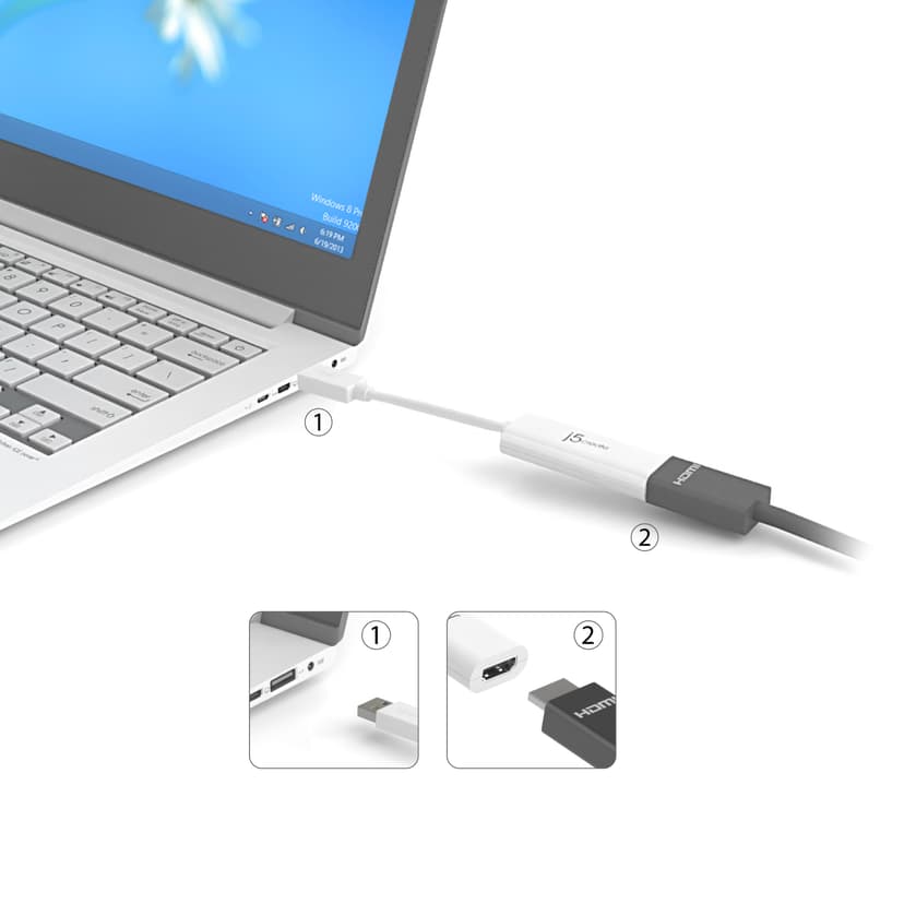 J5 Create JUA254 USB 3.0 HDMI Multi-Monitor Adapter
