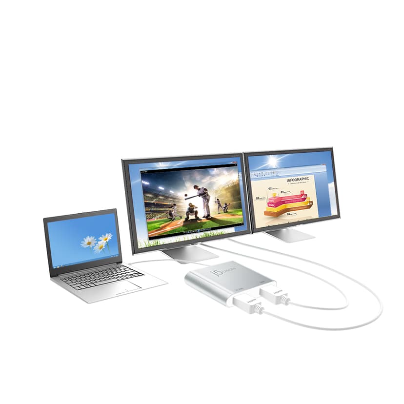 J5 Create JUA365 USB 3.0 to Dual HDMI Multi-Monitor Adapter