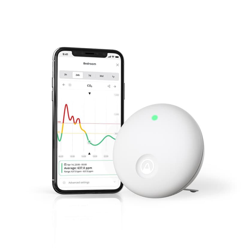 Airthings Wave Enhance - Smart luftkvalitetsmonitor för inomhusbruk