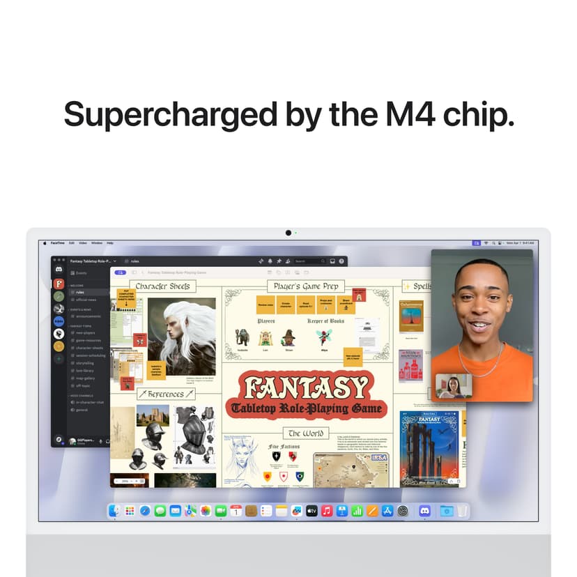 Apple iMac (2024) 24' Glass med nano­tekstur Sølv M4 16GB 256GB 23.5"