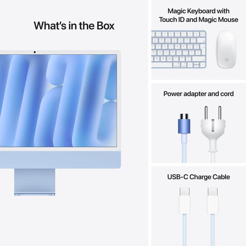 Apple iMac (2024) 24' Blå M4 16GB 256GB 23.5"