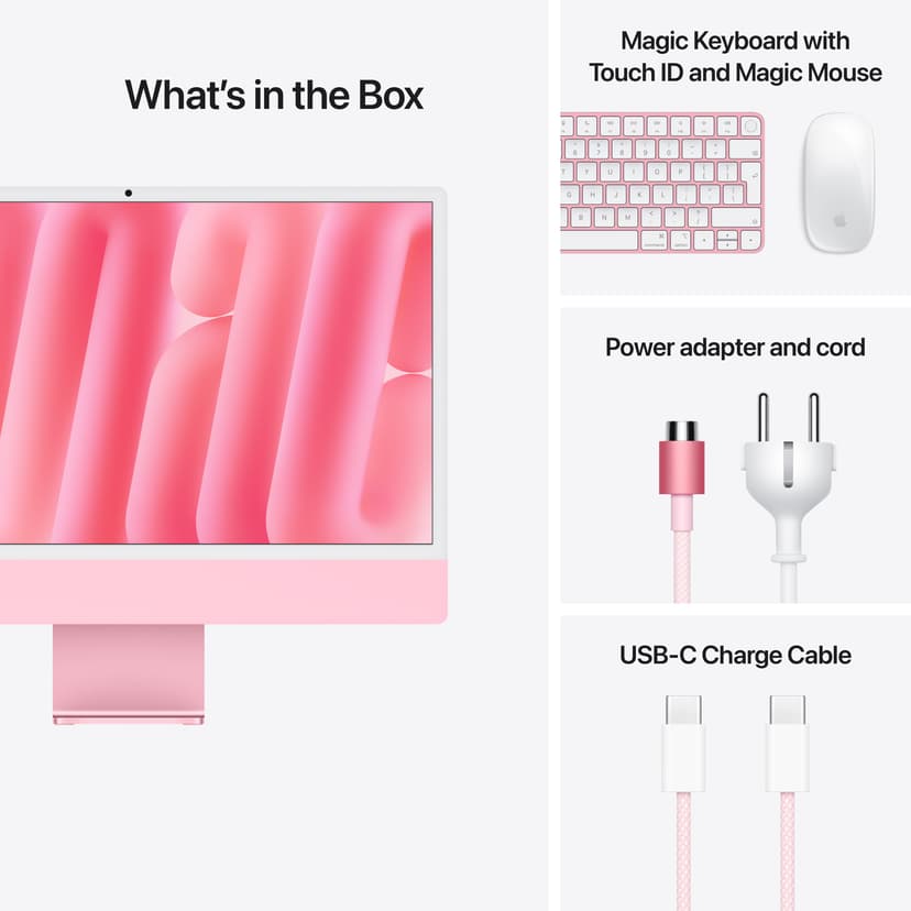 Apple iMac (2024) 24' Pinkki Apple M4 24GB 512GB 23.5"
