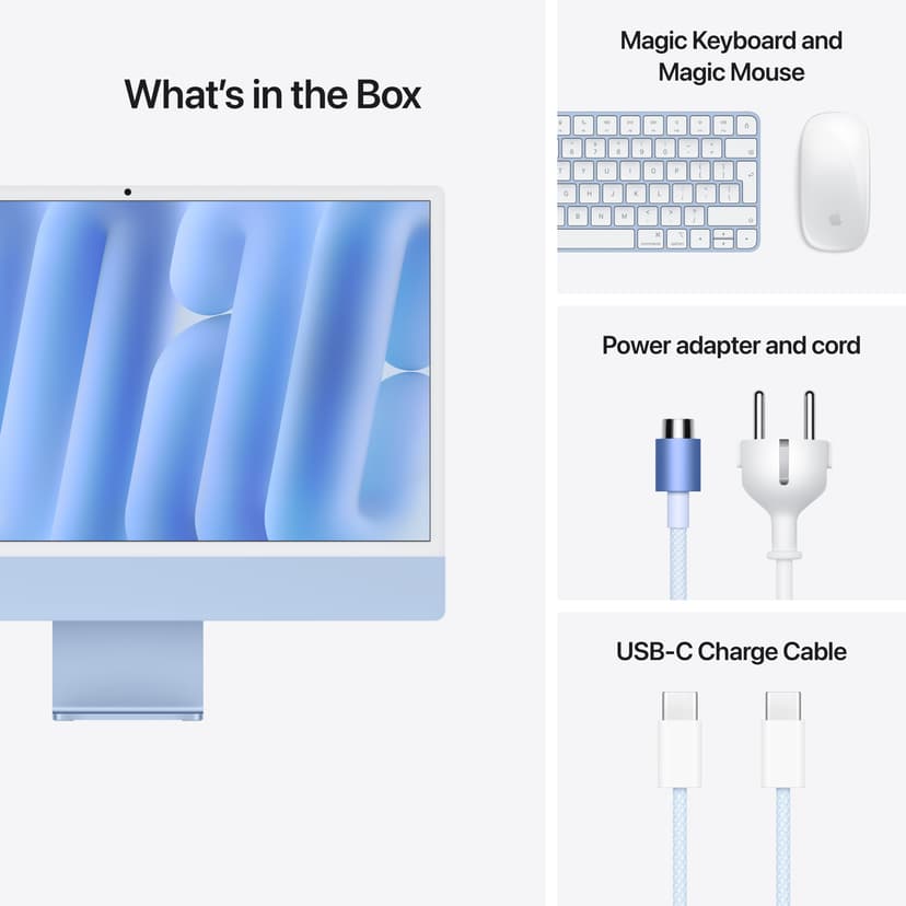 Apple iMac (2024) 24' Blauw M4 16GB 256GB 23.5"