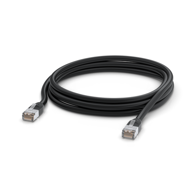 Ubiquiti UISP Patch Cable Outdoor Black 3m RJ-45 Cat 5e 3m Musta