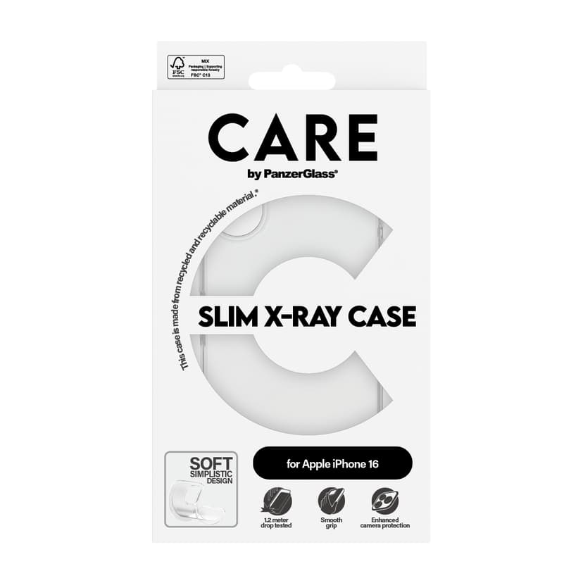 Panzerglass CARE Slim X-Ray Case iPhone 16 Transparent