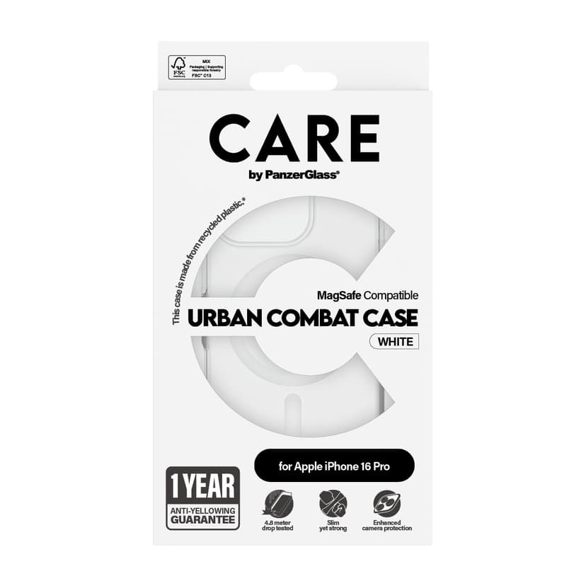 Panzerglass CARE Urban Combat Case MagSafe iPhone 16 Pro Gjennomsiktig