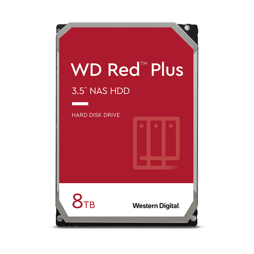WD RED Plus 8TB 3.5" 5640r/min SATA 6.0 Gbit/s Harddisk