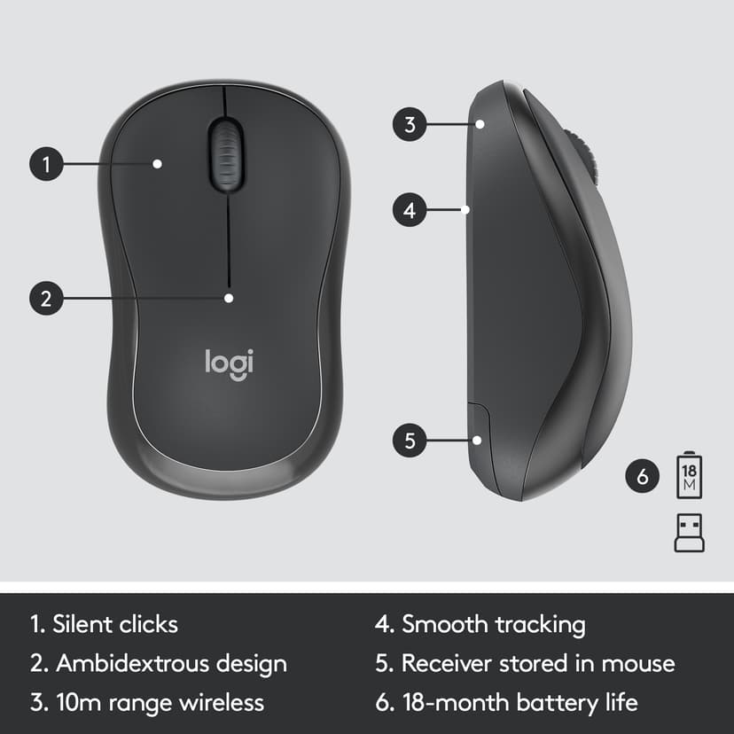 Logitech Logitech MK295 Silent Wireless Combo Draadloos US International