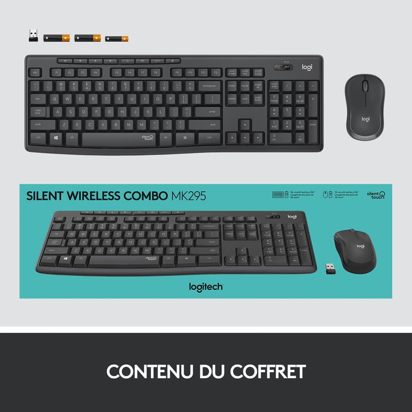 Logitech Logitech MK295 Silent Wireless Combo Draadloos US International