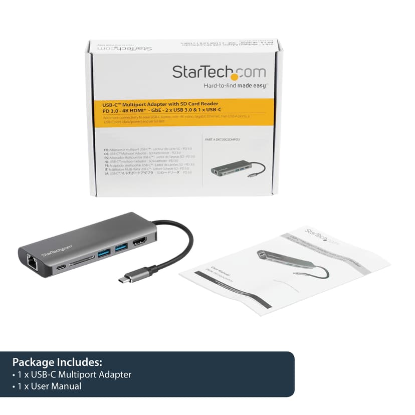 Startech USB C multiport adapter met HDMI USB 3.2 Gen 1 (3.1 Gen 1) Type-C