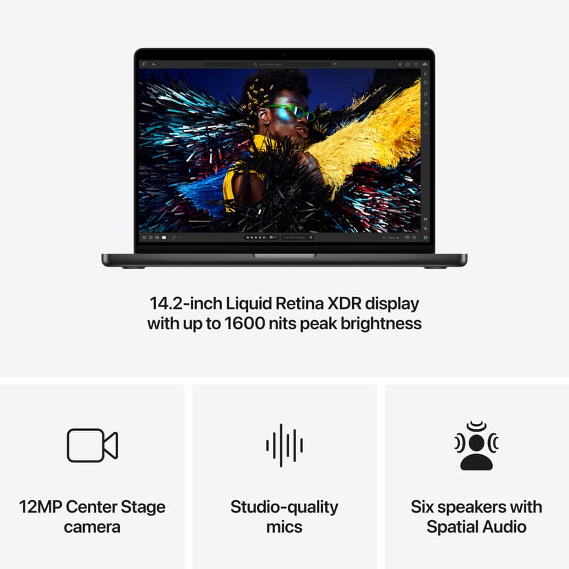 Apple MacBook Pro (2024) english layout - Tähtimusta Apple M4 16GB 512GB 14.2"