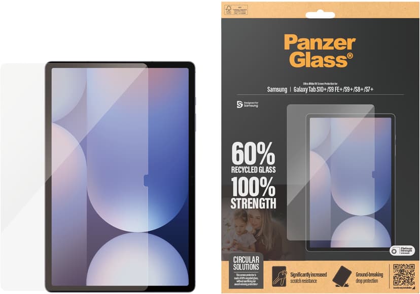 Panzerglass Ultra-Wide Fit Samsung Galaxy Tab S10+, Samsung Galaxy Tab S7+, Samsung Galaxy Tab S8+, Samsung Galaxy Tab S9 FE+, Samsung Galaxy Tab S9+